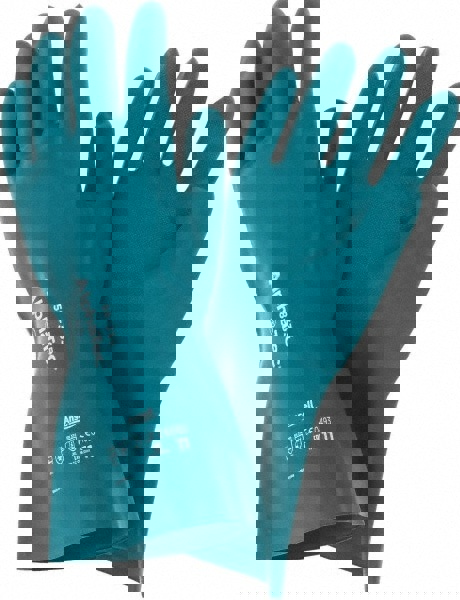 Series 58-335 Chemical Resistant Gloves: Size 2X-Large, 17.00 Thick, Nitrile, Nitrile, Supported,